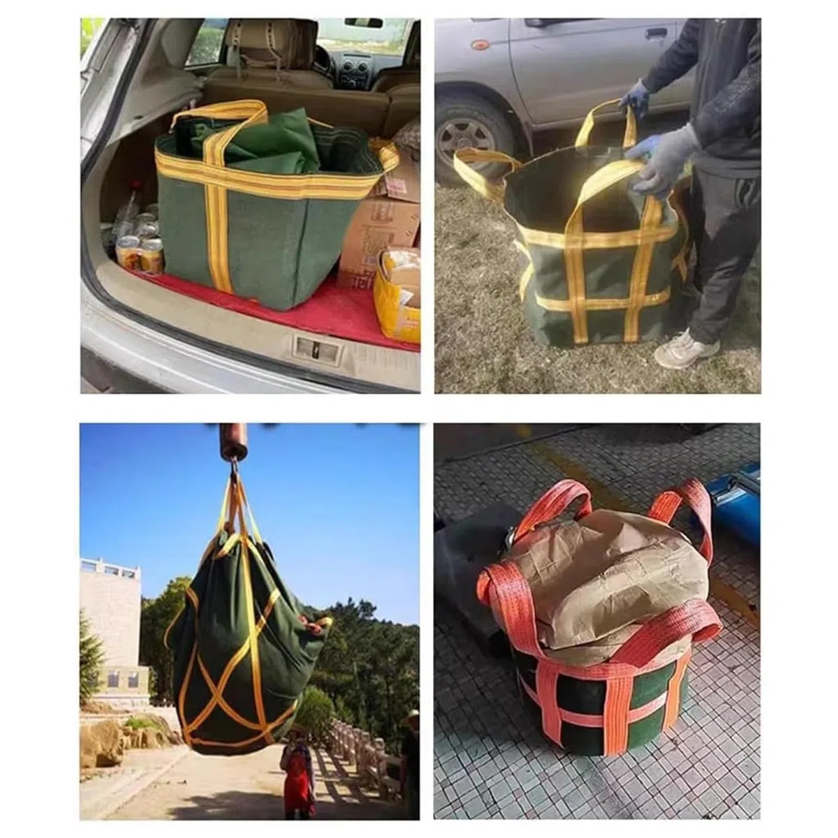 Bolsa De Elevación Reutilizable - Bolsa De Elevación con Eslinga De Nailon, Bolsa De Vela Tejida para Montacargas con Plataforma De Grúa, Bolsa Resistente Y Resistente(40x60cm)