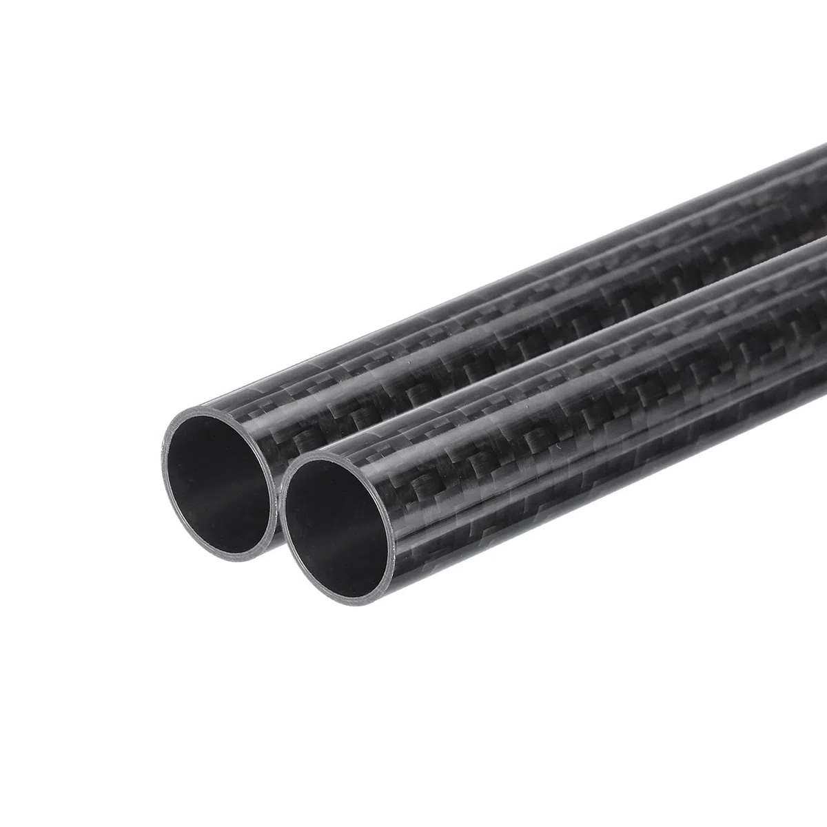 QUARKZMAN 2 Piezas Tubo de Fibra de Carbono 14 x 16 x 420mm Superficie Brillante Barra de Carbono Redonda 3K Enrollada para Aviones RC Multicóptero