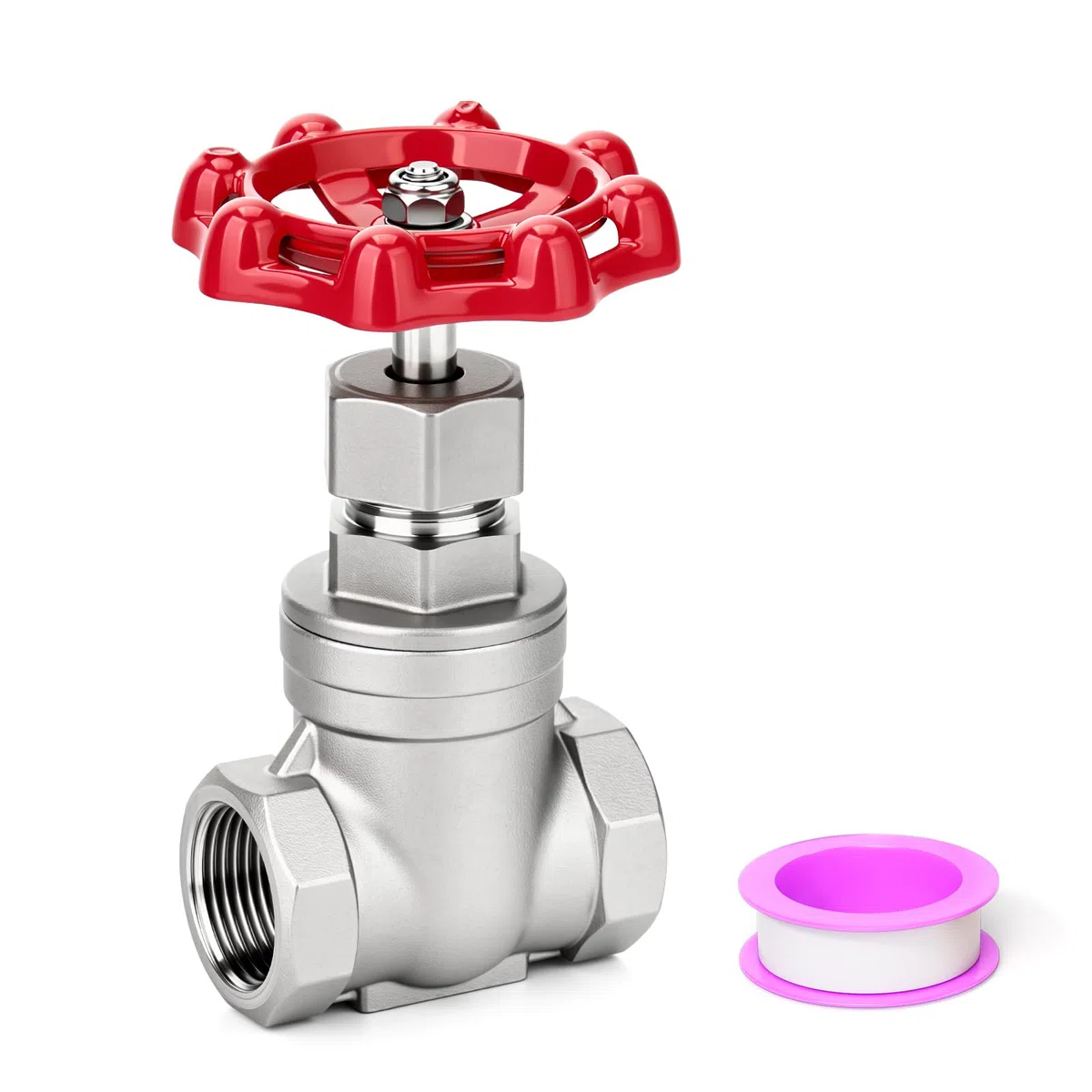 EGAOBOY Válvula de compuerta de acero inoxidable 304 para uso intensivo, válvula de esclusa giratoria hembra x hembra BSP de 3/4" 200 WOG para agua, aceite, gas y fontanería industrial.