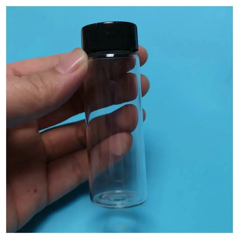 Lote de 20 botellas de reactivo de vidrio transparente con sello transparente de 2 ml a 60 ml for muestra de laboratorio.(10ml 18x65mm)