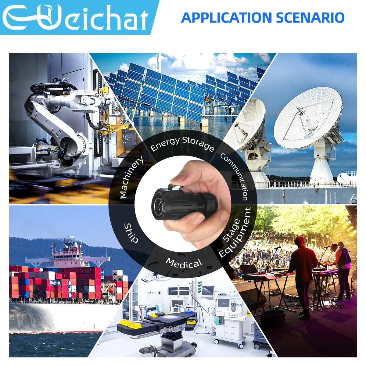 EW-LP20 Conector industrial estanco IP68 Conector de aviación Conector circular antiinterferencias Conector eléctrico de liberación rápida M20 2-12 Pines Enchufe de brida (2 Pines)