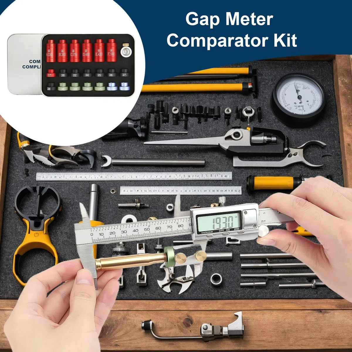 Kit Comparador De Ojiva De Proyectil, Juego De Medición De Recarga De Precisión, Inserciones De Calibre De Aluminio | Conjunto De Marco De Paquete De De Verificación De Longitud De Calibre Par