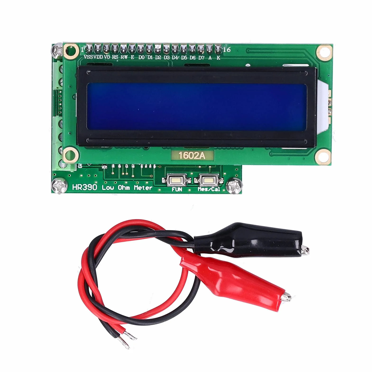 Medidor de Ohmios de Baja Resistencia, Rango de Medición de Miliohmios de 0.001~120 Ω, Medidor Preciso con Pinza de Cocodrilo de 2 Uds para Medir