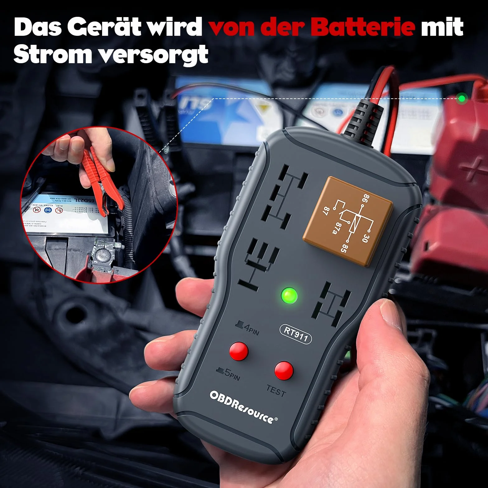 Comprobador De Relés, 12V/24V Herramienta De Diagnóstico De Relé De Coche, Probador De Retransmisión, Para Reparación Automática, Herramienta De Diagnóstico De Relé De Coche