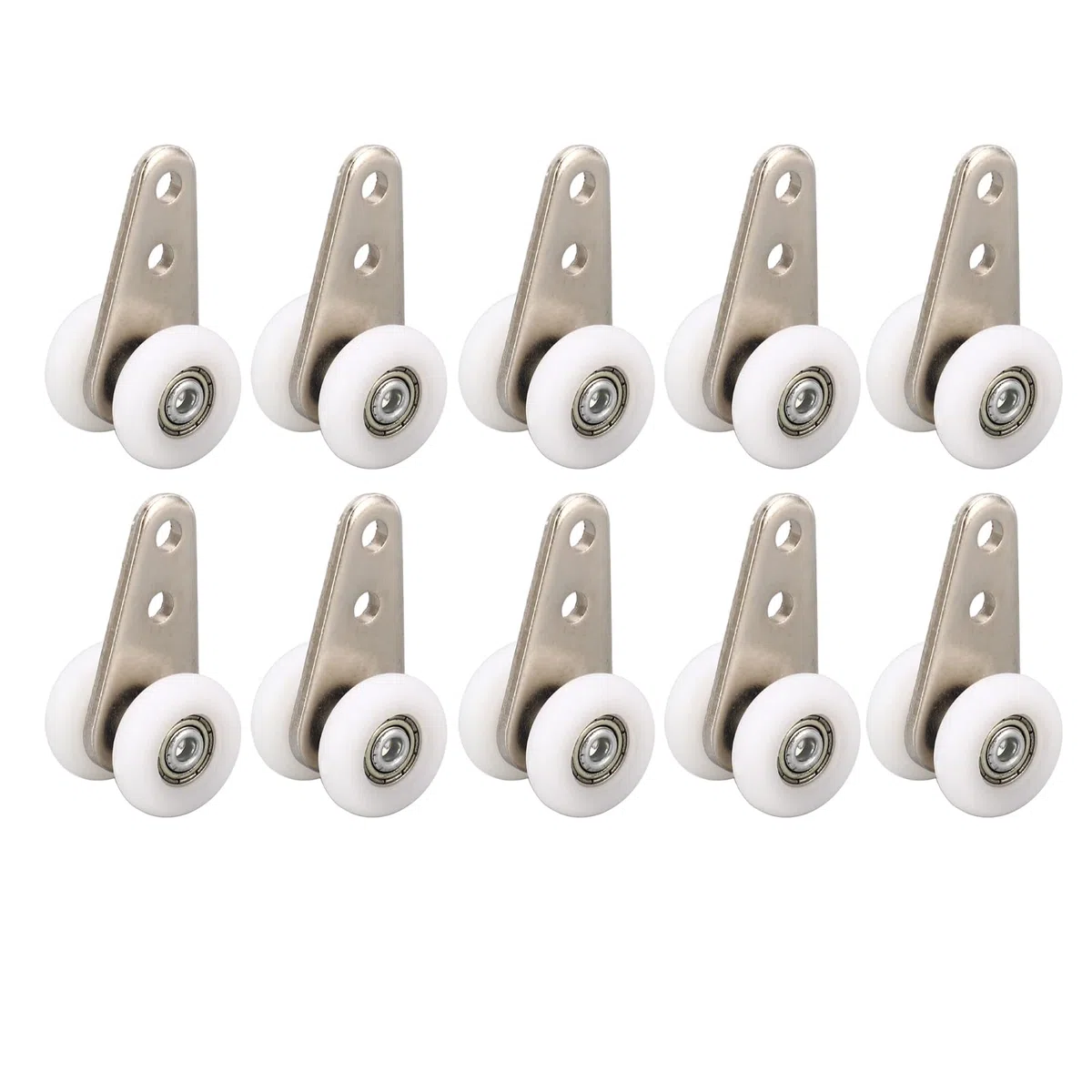 10 Piezas Conjunto de Carro de Rodamiento, Ø 23 mm Polea de Polea Colgante de Nailon 49 mm Longitud Polea de Puerta Corredera Rodillo de Riel Deslizante Rueda de Carro de Viga para Gabinete Ventana