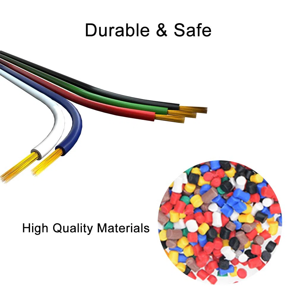 BTF-LIGHTING RGBW Eléctrico Cable de extensión 32.8ft/10m 20AWG Tira de luz LED de cinta de alambre Cable 5 núcleo línea de cable para 5050 RGBW cuerda de cinta LED flexible