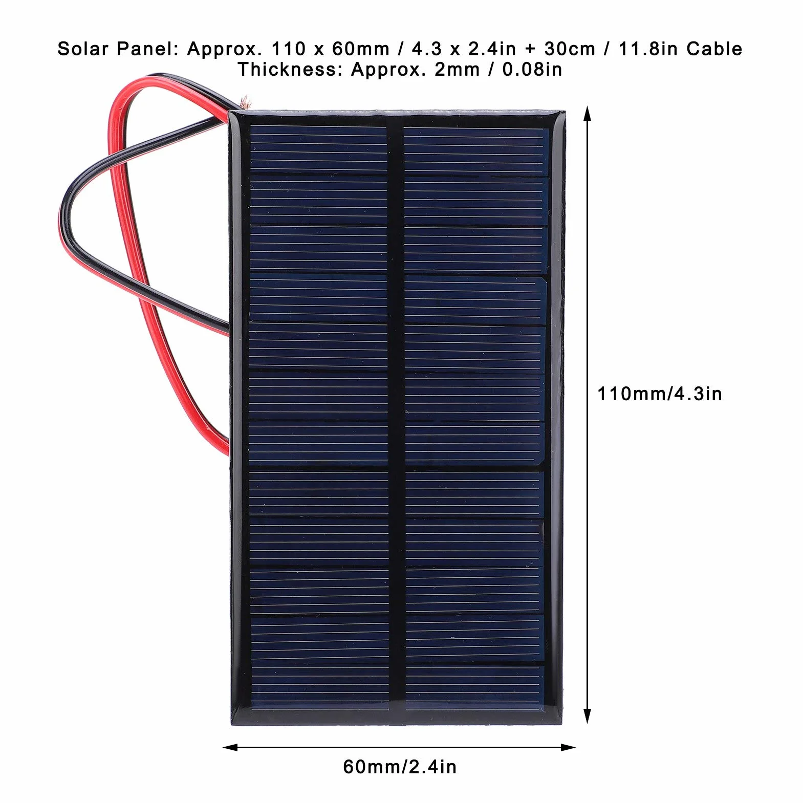 Módulo de Energía de Celda de Panel Solar de 3 Piezas 6 V 1 W, Panel Solar de Silicio Policristalino con Cable de 30 Cm para Luz Solar, Proyectos Científicos