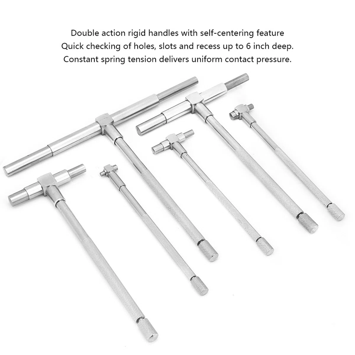 Gonnely Juego De Calibre Telescópico, 6 Piezas Calibre Telescópico de Precisión Herramientas de Medición de Micrómetro de Diámetro Interior Ajustable de 8-150 mm, Micrometro Medición Interna Kit