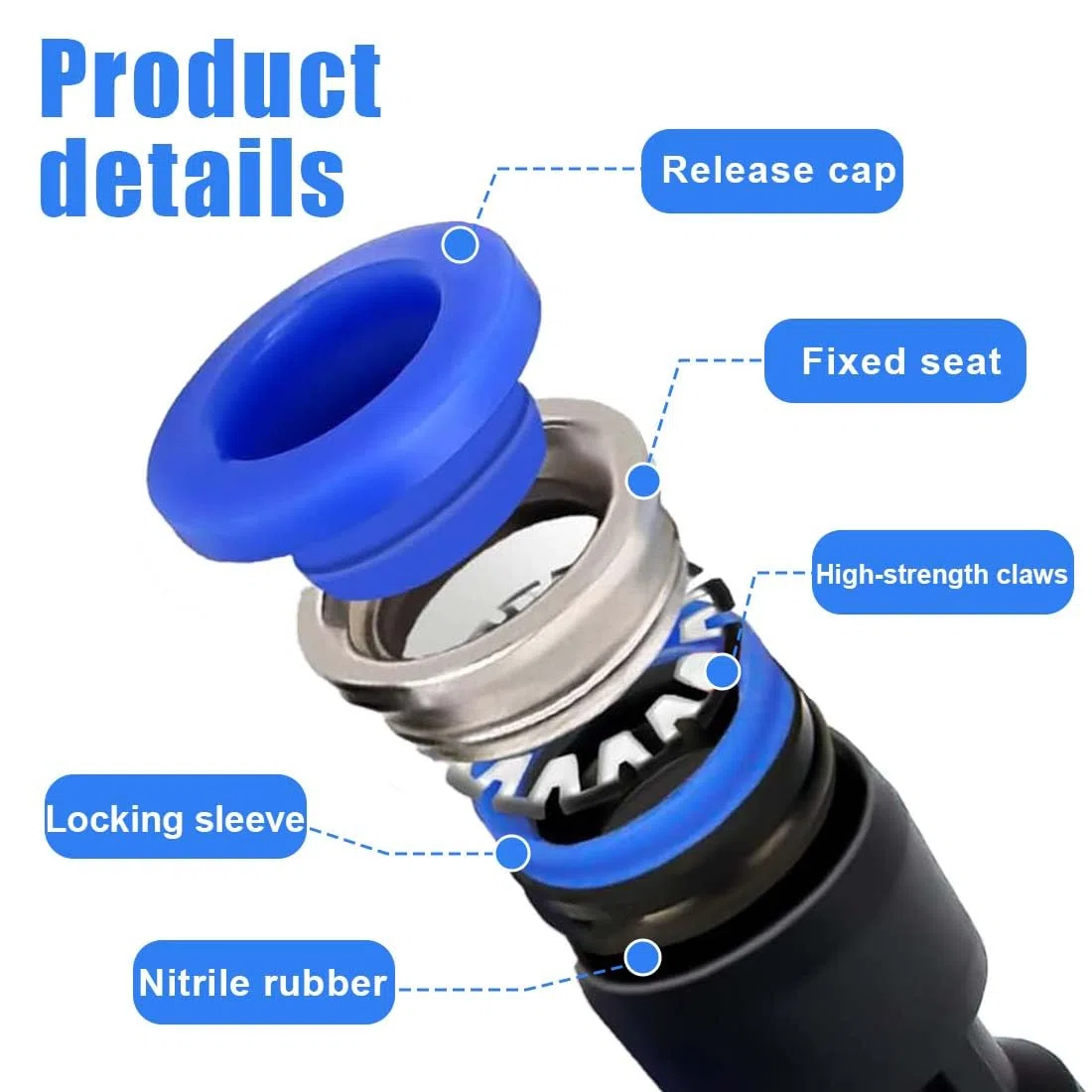 16 Piezas 6mm/8mm/10mm/12mm Reducción Neumática Recta Empujar para Conectar Adaptador de Liberación Rápida Reductor Accesorios