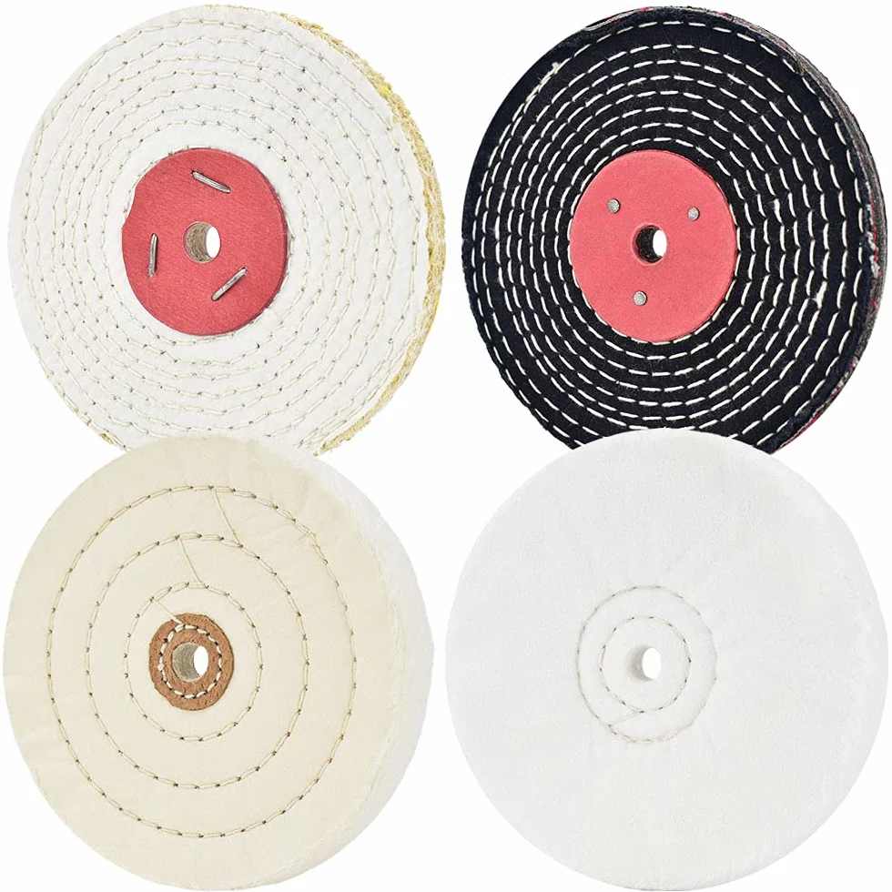 Discos de pulir de 150 mm para lijadoras con orificio de 12,7 mm (suave y fino) y 12,7 mm (medio y grueso), 4 unidades