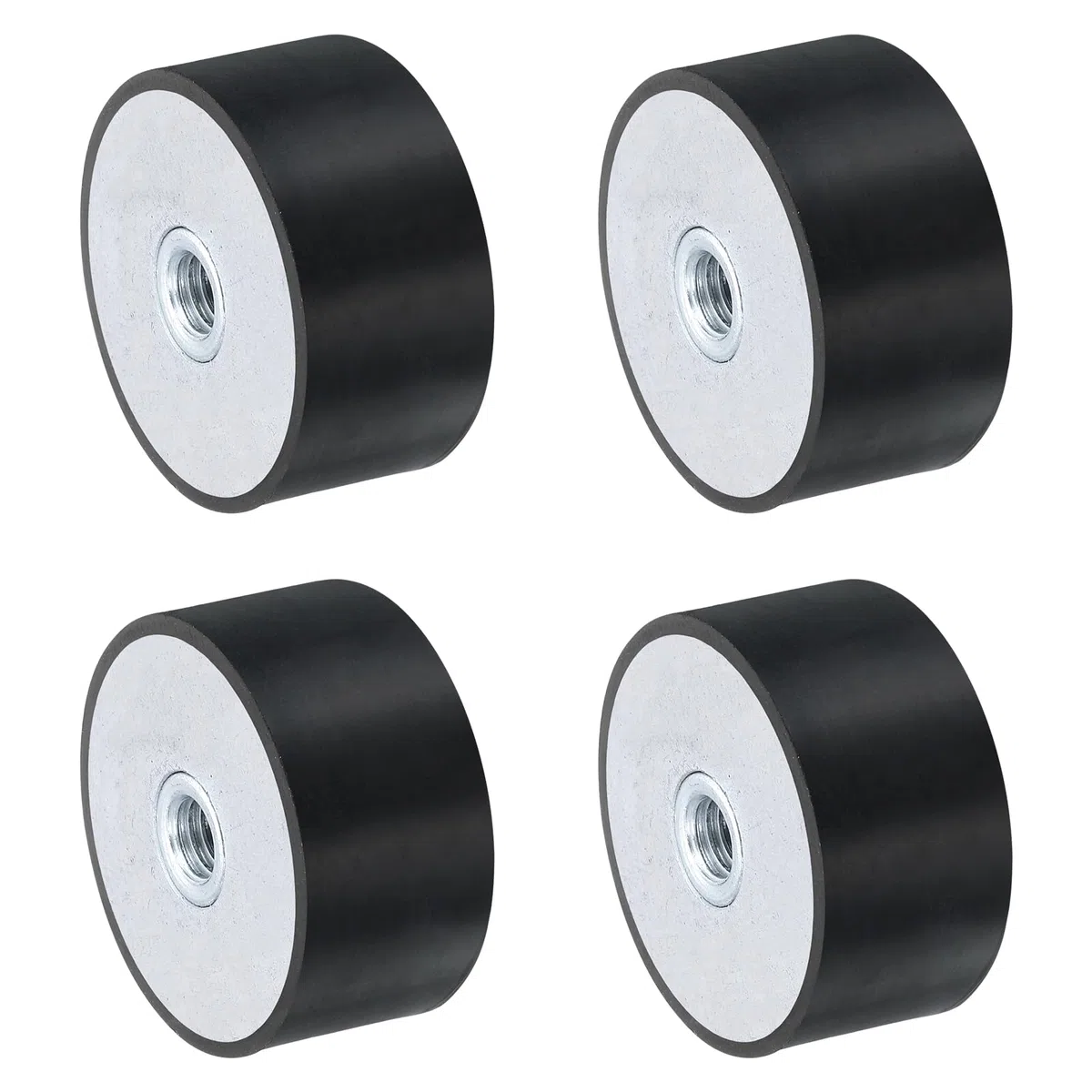 QUARKZMAN 4 casquillos roscados M8 de 40 x 20 mm, de goma, aislantes de vibraciones, reemplaza a las almohadillas antivibraciones, bloque base silencioso, plano
