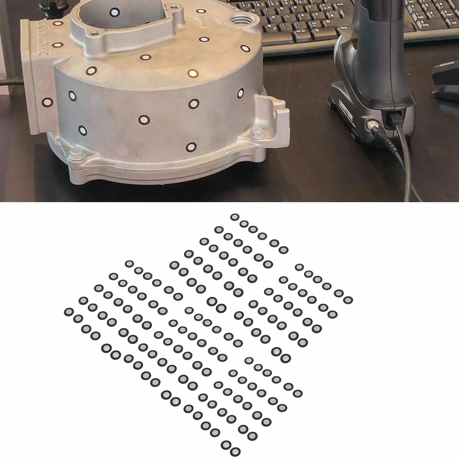 150 Marcadores Reflectantes Escaneo 3D Magnéticos Alta Reflectividad 6 Mm de Diámetro Interior 10 Mm para Posicionamiento Seguimiento Preciso Marcadores de