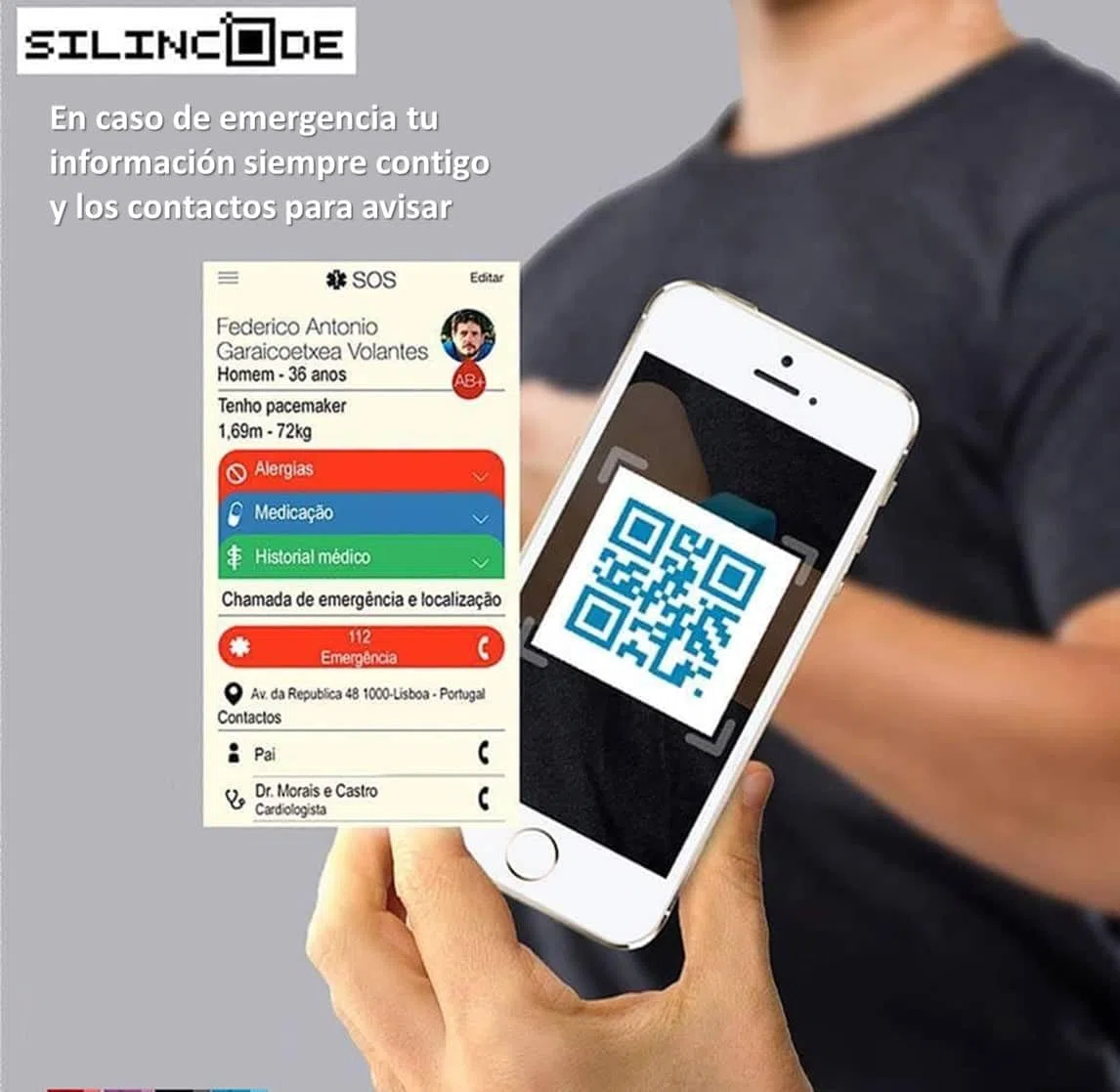 Pulsera Qr SOS Original, Fit, Myid, Fitness, Entrenamiento, Ejercicio físico, Deportes, para Emergencia, accidente o Asistencia médica, tu historial médico y contactos Familia para avisar.