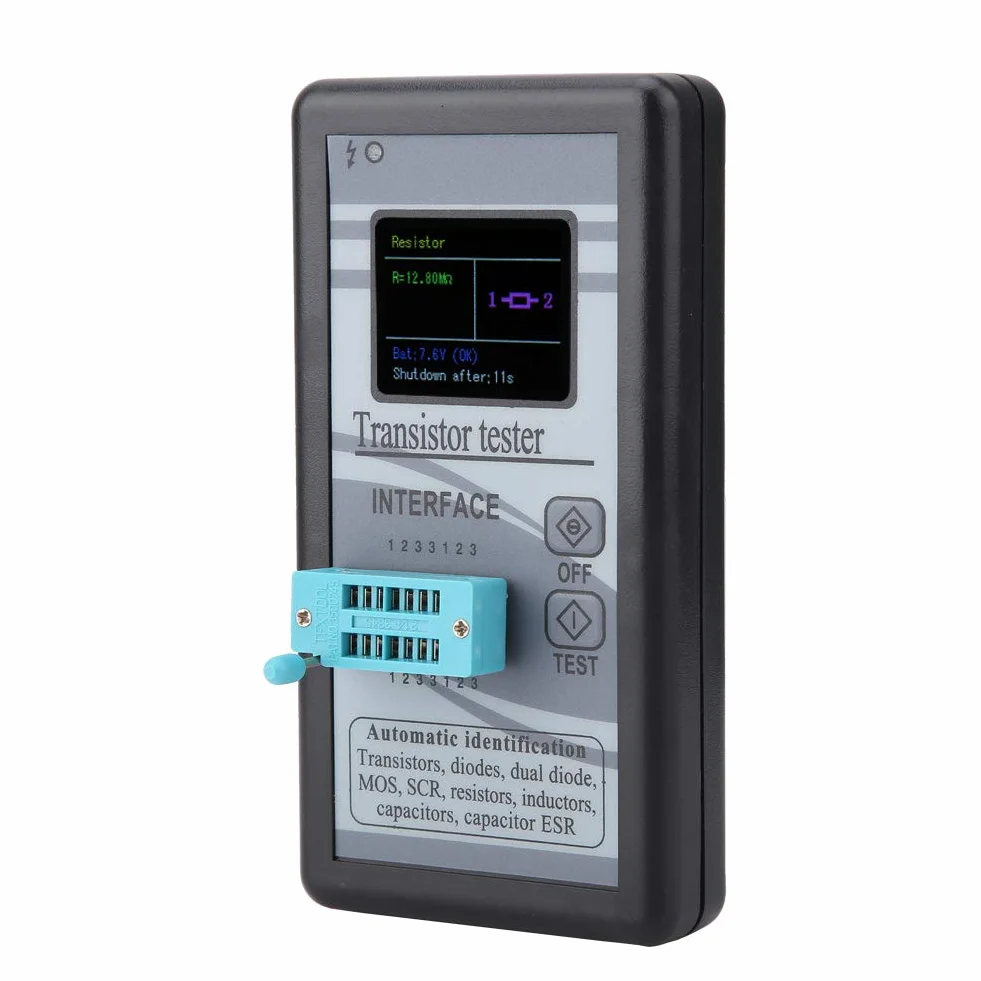 Probador de Transistores M328 Digital 0,5 A 50mΩ Probador de Componentes Multifuncional, Kit Electrónico de Pantalla LCD Para Capacitancia de Resistencia