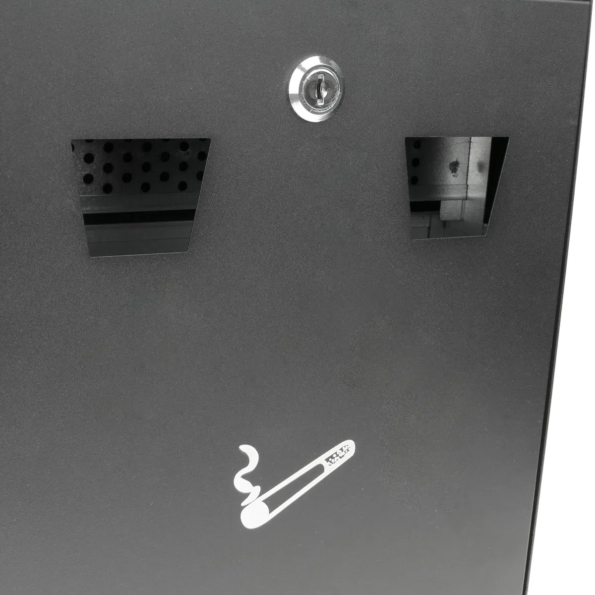 Cablematic BZ93-VCES Cenicero de Pared para Exterior, Negro, 258 x 77 x 320 mm