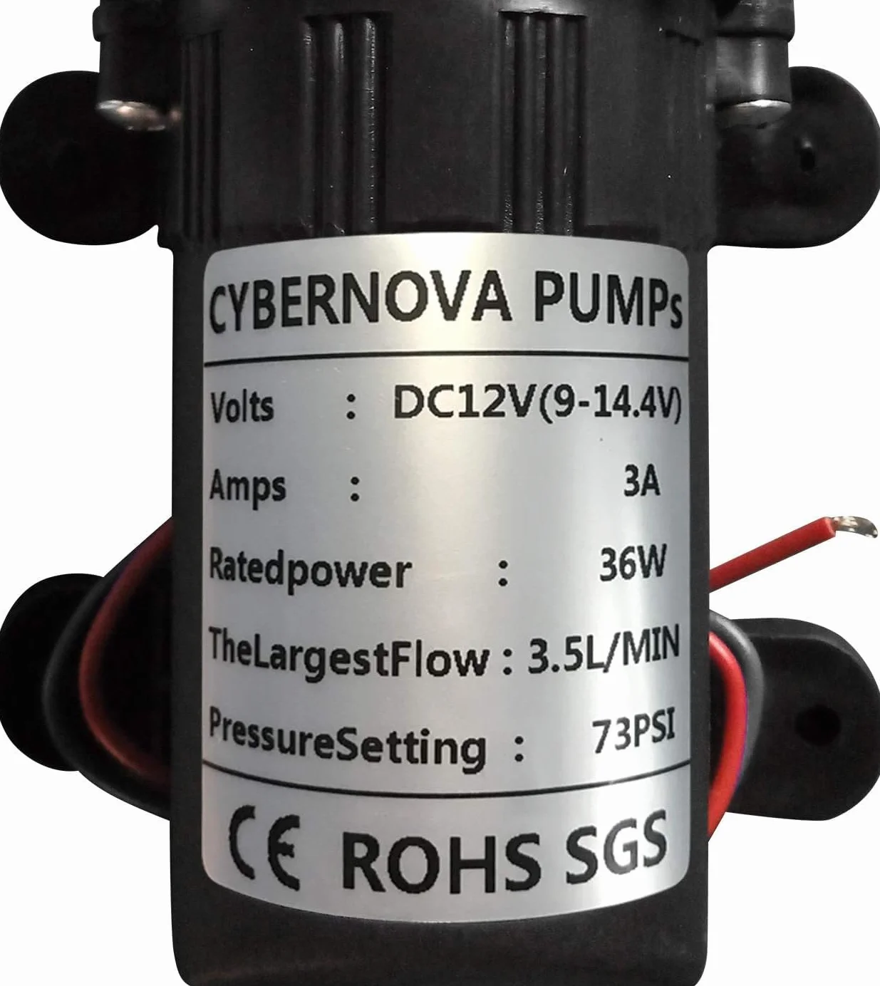 CYBERNOVA DC12V 73 PSI 3.5L/m Bomba de agua dulce de diafragma Bomba autocebante de rociador para granja/jardín/riego por pulverización/limpieza de vehículos