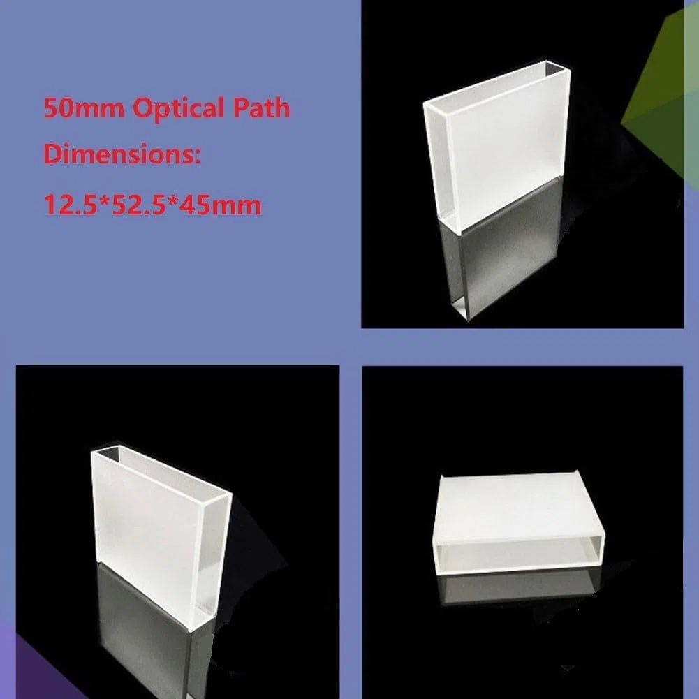 Cubetas de cuarzo de alto rendimiento de 50 mm para espectrofotómetro 751722, material de cuarzo transparente para mediciones precisas de trayectoria de luz