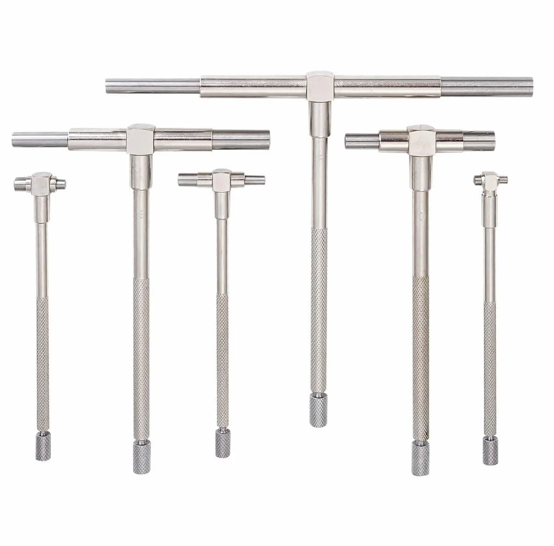 Juego de Medidor Telescópico, T Calibre Agujero con 6 Piezas 5/16″-6″(8-150mm) Alta Precisión Acero Inoxidable para Agujero Rápido Dentro Medición