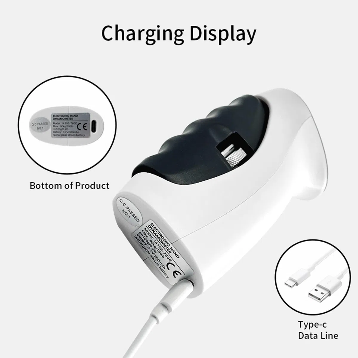 Dinamómetro de mano con pantalla LED, herramienta de medición de fuerza de agarre, probador digital de fuerza de agarre, medidor de fuerza de agarre portát , monitor de fuerza de agarre digital,