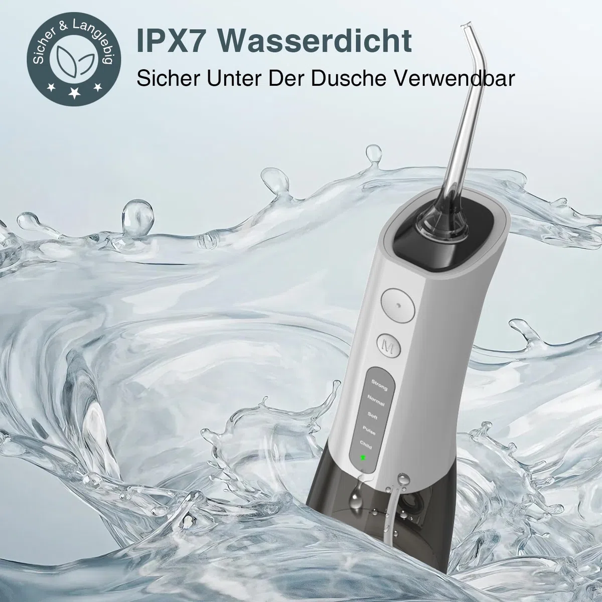SURFOU Irrigador Dental Portatil Bucal Viaje, Limpiador Dientes Agua Presion Irrigadores Dentales Bucales, Water Flosser for Teeth Limpieza, Profesional Inalambrico Irrigador-dental Con Irradiador