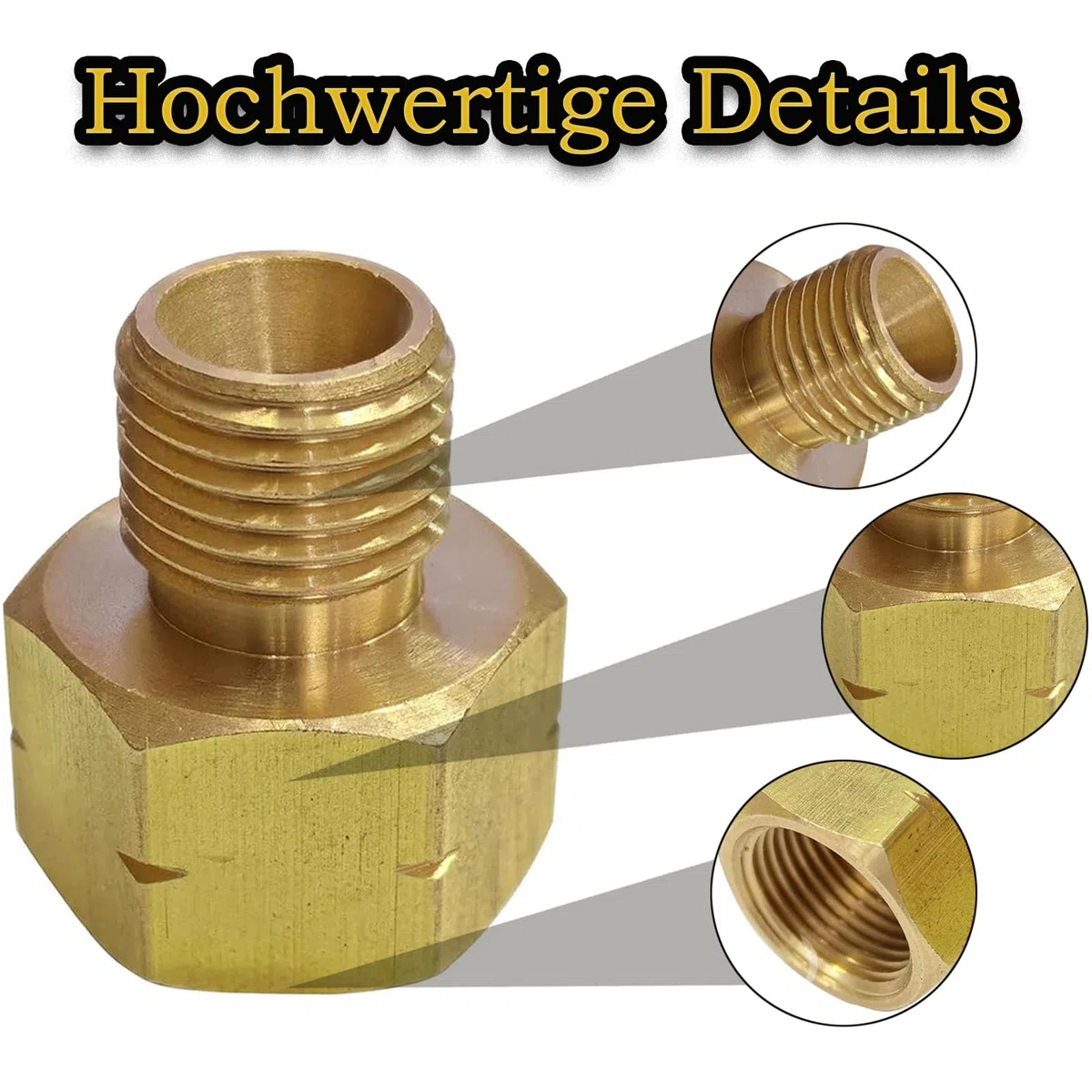 2 adaptadores Latón para estufa de gas, Adaptador de gas de latón, Conector de manguera de gas IG 3/8" x AG 1/4" lks, Adaptador de gas de latón, Adattatore per bombole di gas
