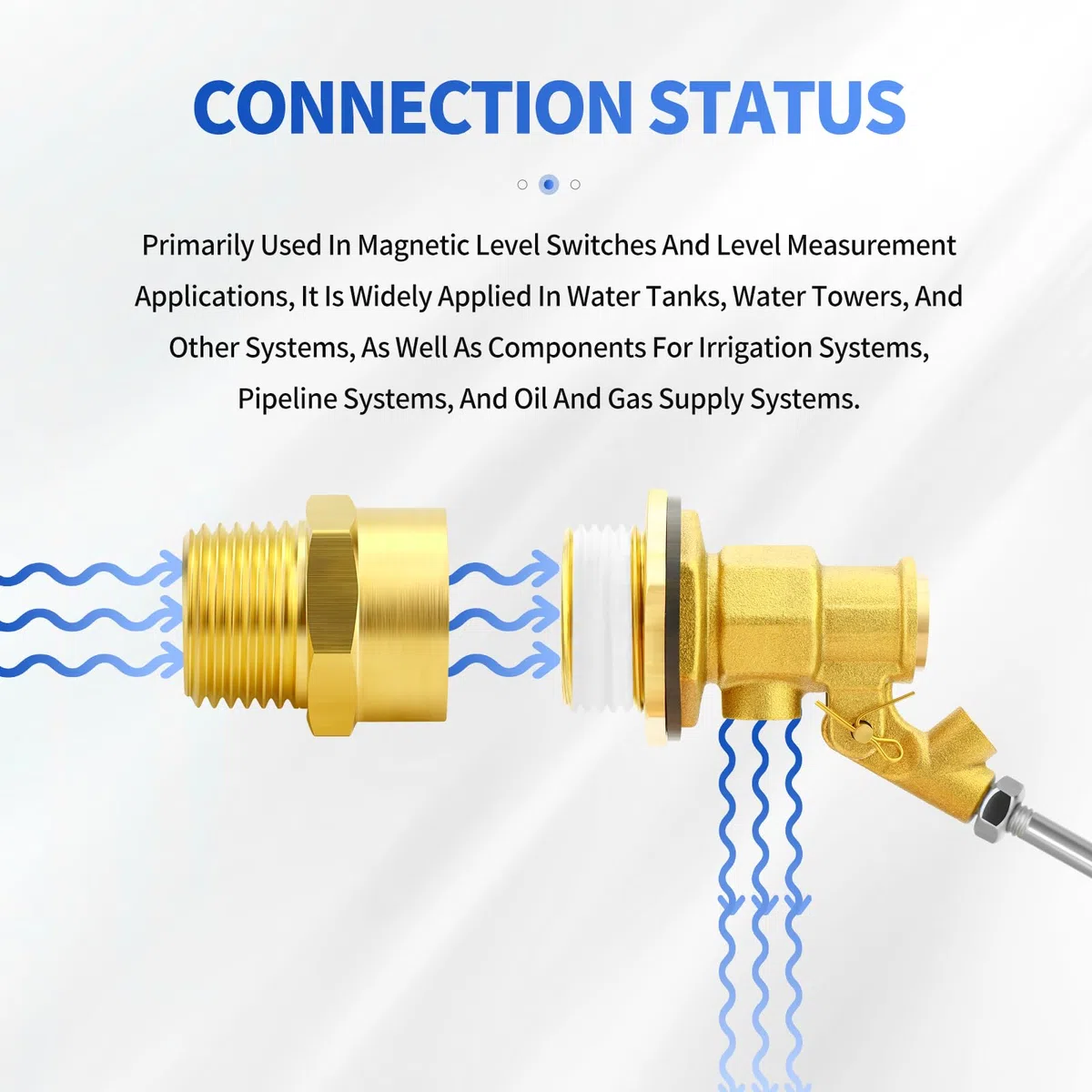 1 Pieza 304 Acero Inoxidable Válvula de Flotador con Accesorio, 1-1/4" BSP Interruptor Automático de Control de Nivel de Agua para Tanques y Piscinas