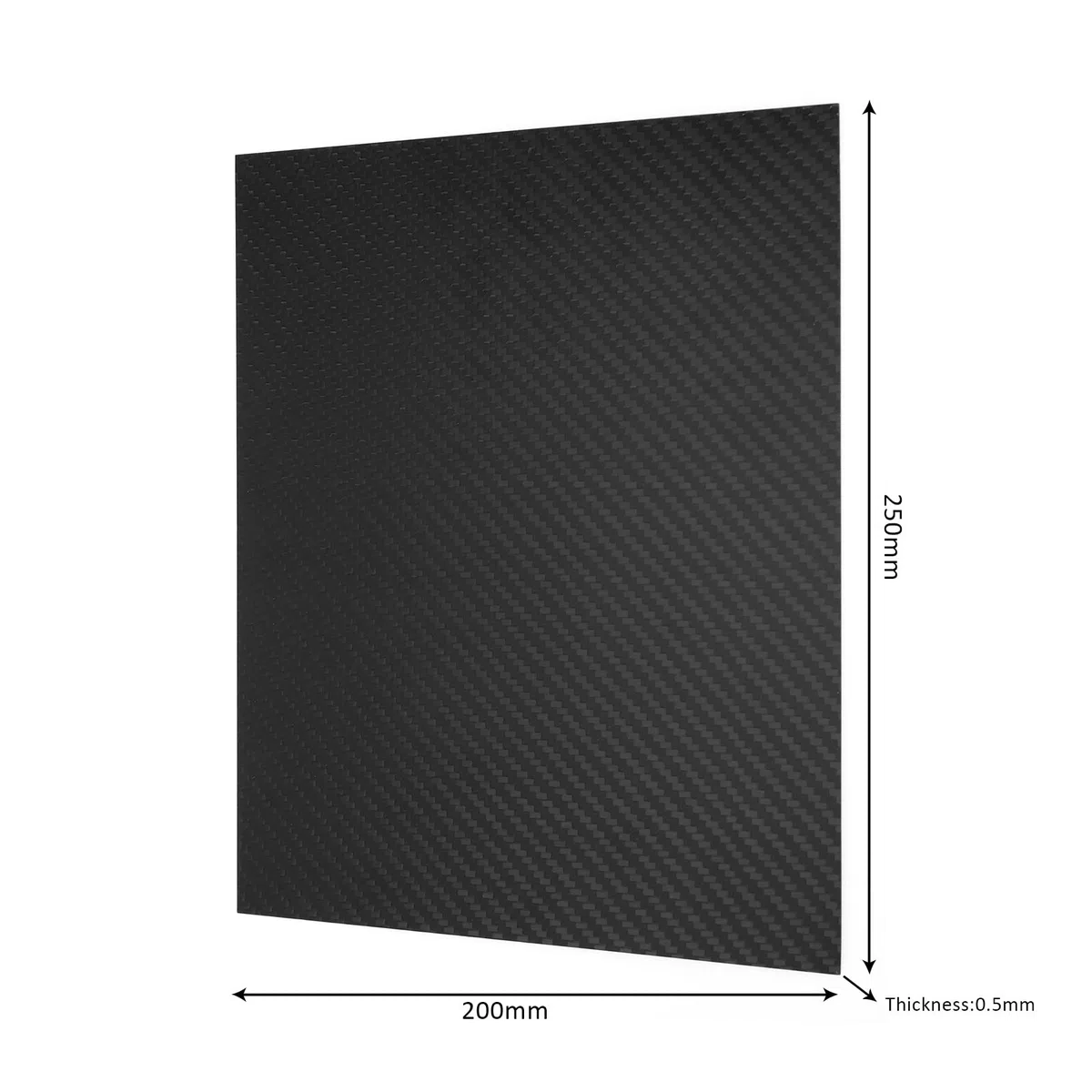 OTOTEC - Placa de fibra de carbono 3K, grosor de 0,5 a 2 mm, carbono, negro, 0.5mm