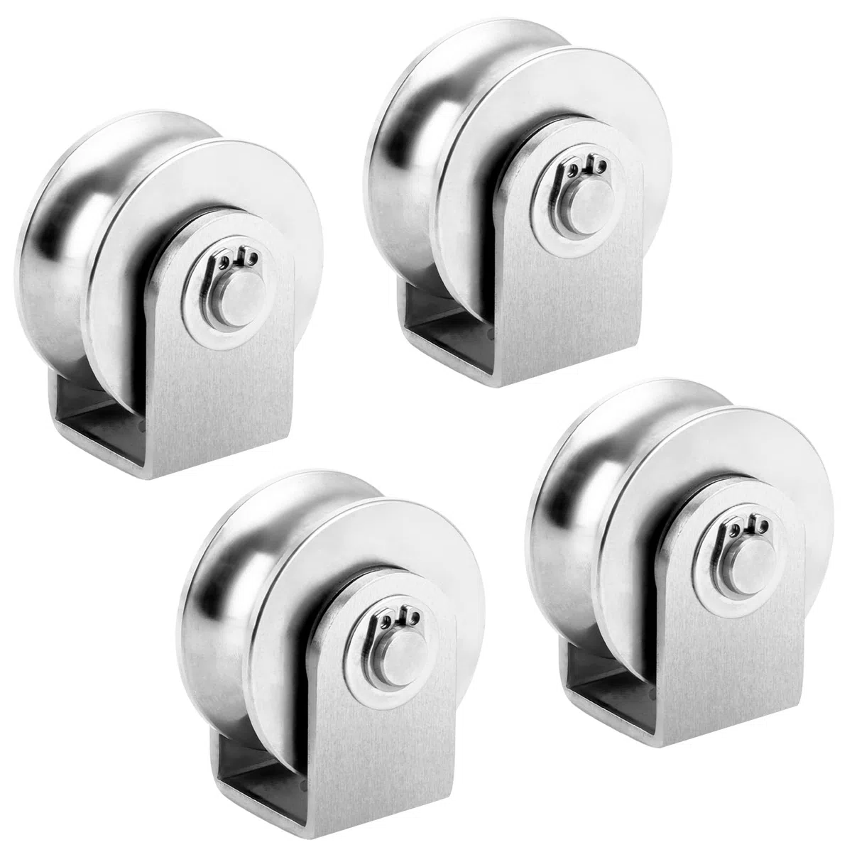4 piezas de polea de desvío con 2 rodamientos de bolas, polea de acero inoxidable con capacidad de carga de 250 kg, polea de desvío para cuerda de acero, polea de desvío para cabestrante