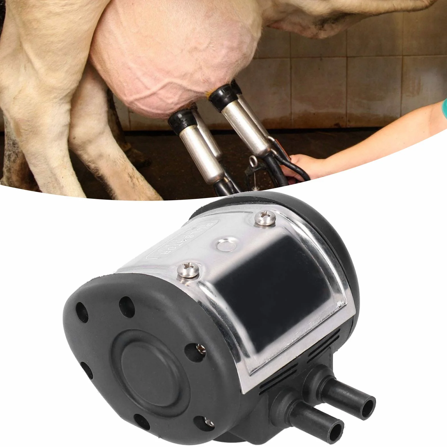 Pulsador de máquina de ordeño, 2 salidas de plástico reutilizables Pulsador universal para ordeñadora de vacas y ovejas Máquina de ordeño Equipo agrícola