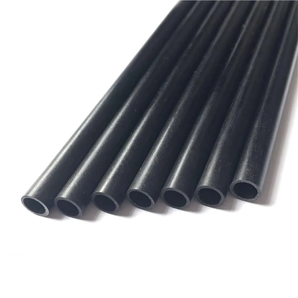 4 barras redondas de fibra de vidrio, tubo de fibra de vidrio negro, varilla hueca de fibra de vidrio OD 3-14 mm for tiendas de campaña UAV y bricolaje(7x5x500mm)