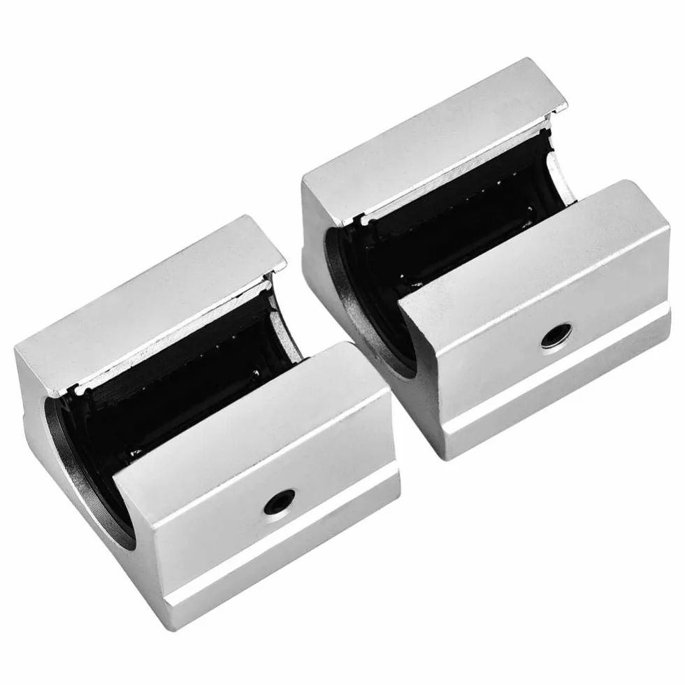 4 Uds SBR16UU 16mm Aluminio Abierto Movimiento Lineal Cojinete Deslizante Bloque Deslizante Guías Deslizantes para Piezas de Enrutador CNC