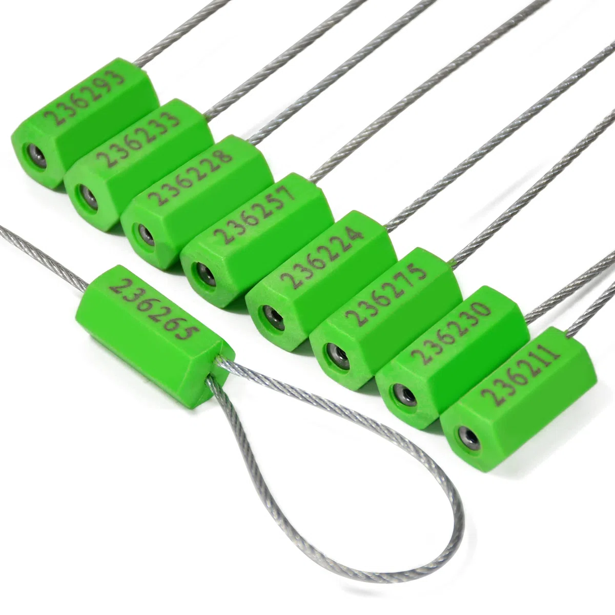 50 Sellos de Alambre de Acero Pull-Tite Etiquetas de Seguridad antimanipulación, Sellos de Alambre de Seguridad numerados, Bridas de Seguridad para Cables de Seguridad (Verde)