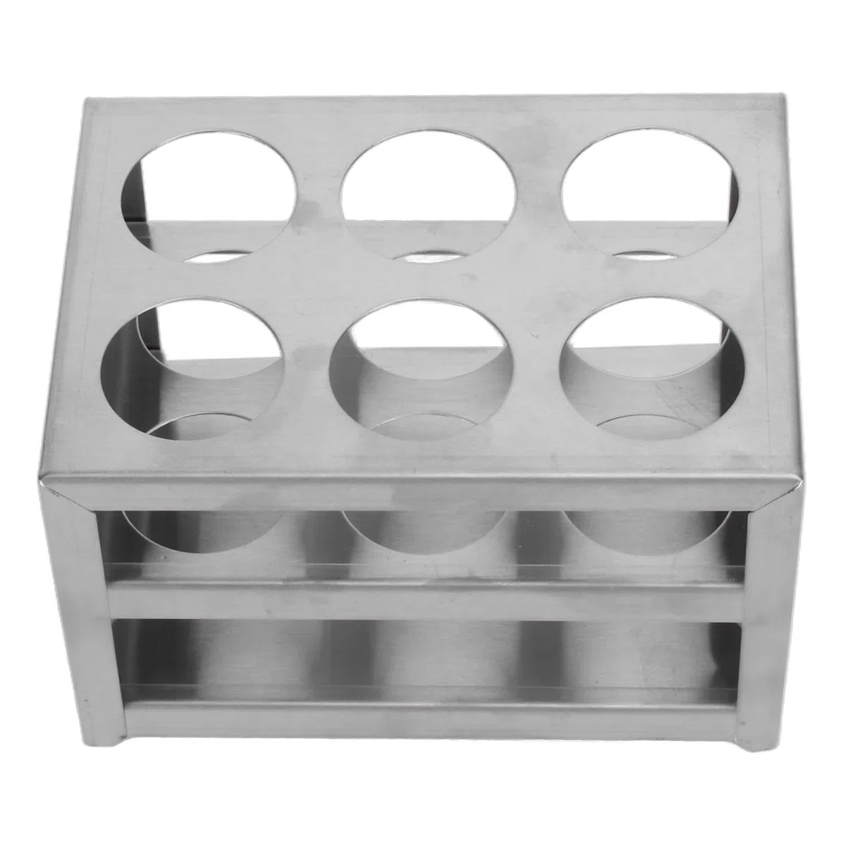 Naroote Soporte para Tubos de Ensayo de Acero Inoxidable, Estante Duradero de 6 Orificios para Tubos de 32 Mm para Uso en Laboratorio y Cocina, Acero Inoxidable 304