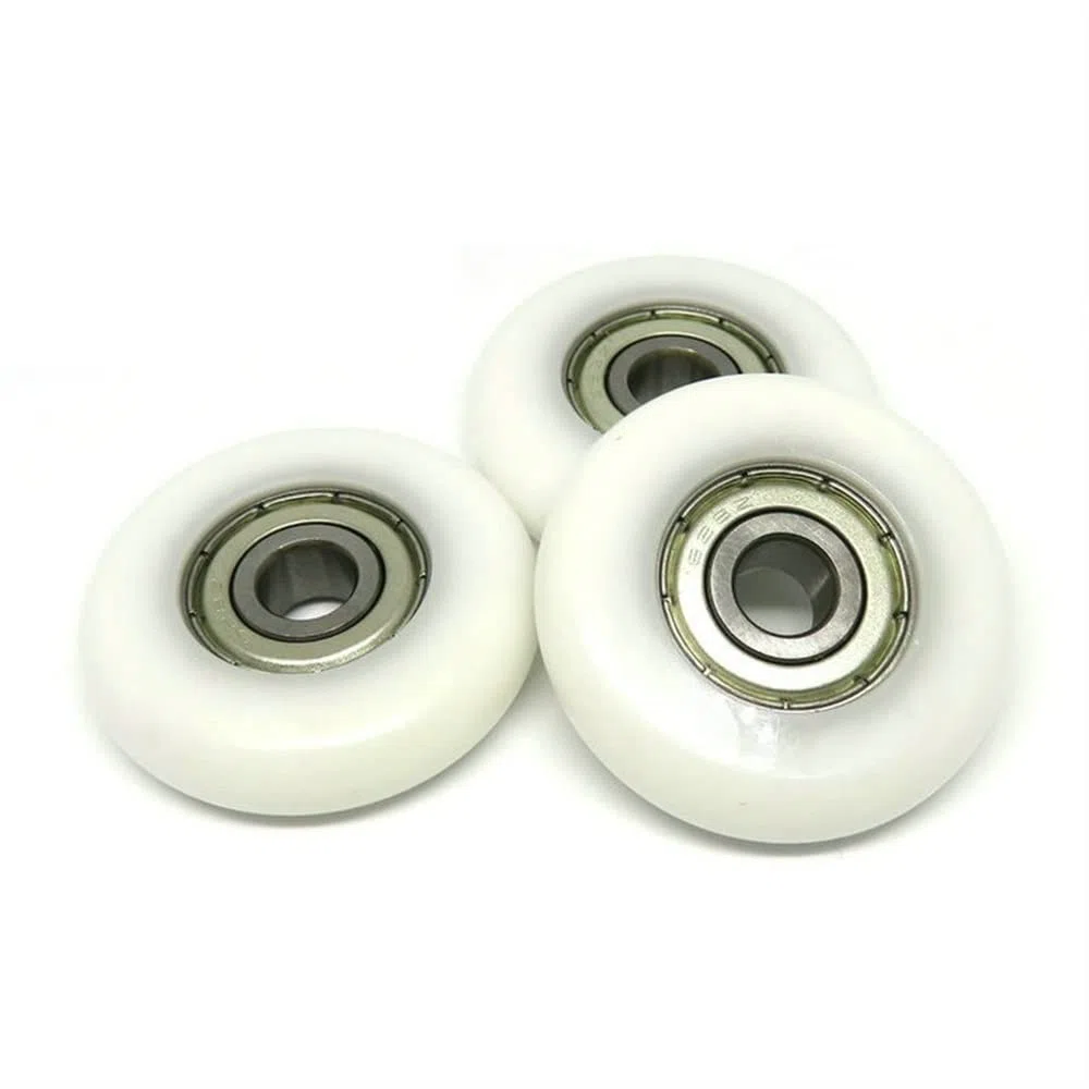 Ruedas de máquina de remo 8 x 40 x 10 mm Rodillo redondo POM para remero BSR62840-10 Rueda de remo OD 40 mm Ruedas de rodamiento recubiertas de plástico (color: blanco, tamaño: 8MM_10PCS_40MM)