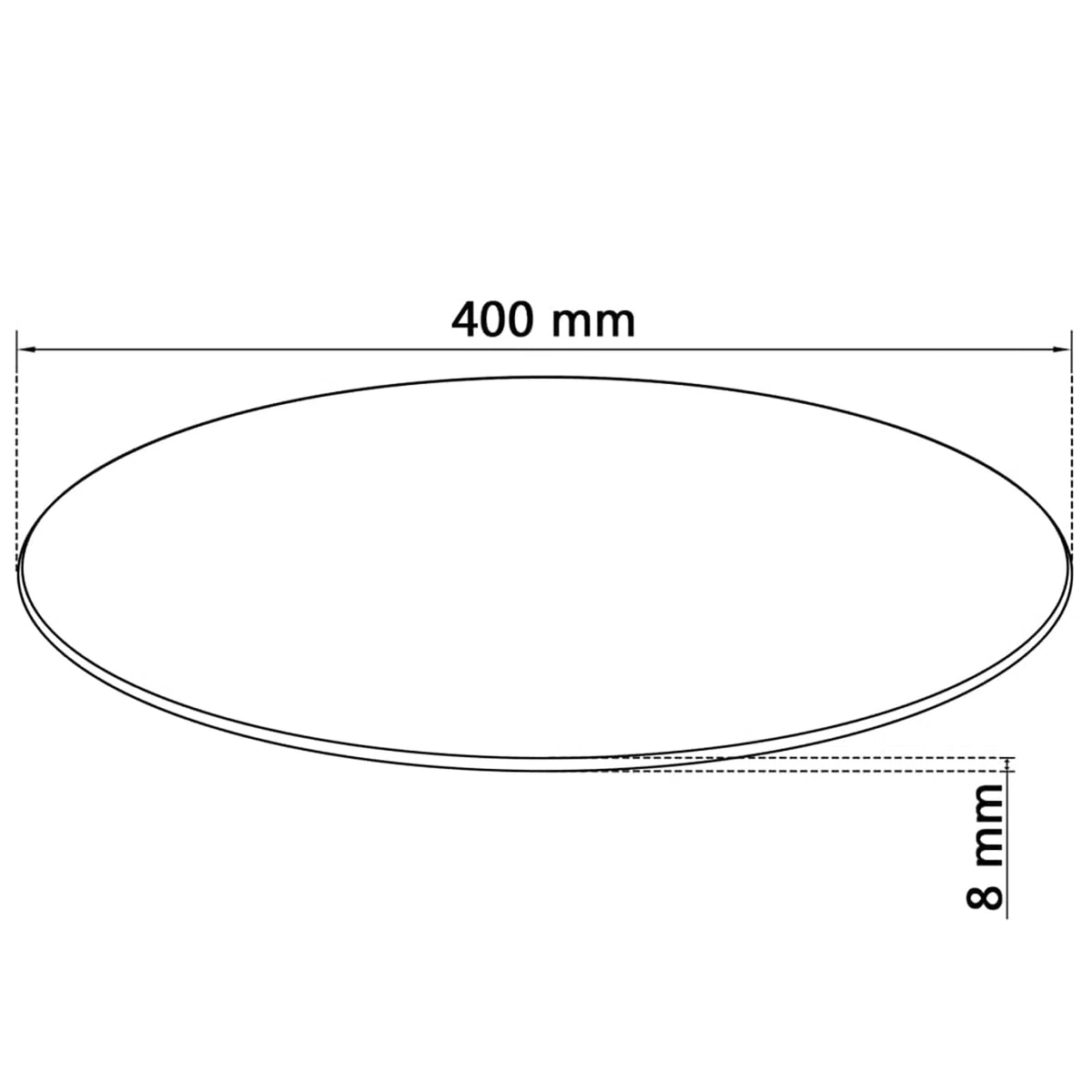 Homgoday Tablero de Mesa de Cristal Templado Redondo 400 mmTransparente