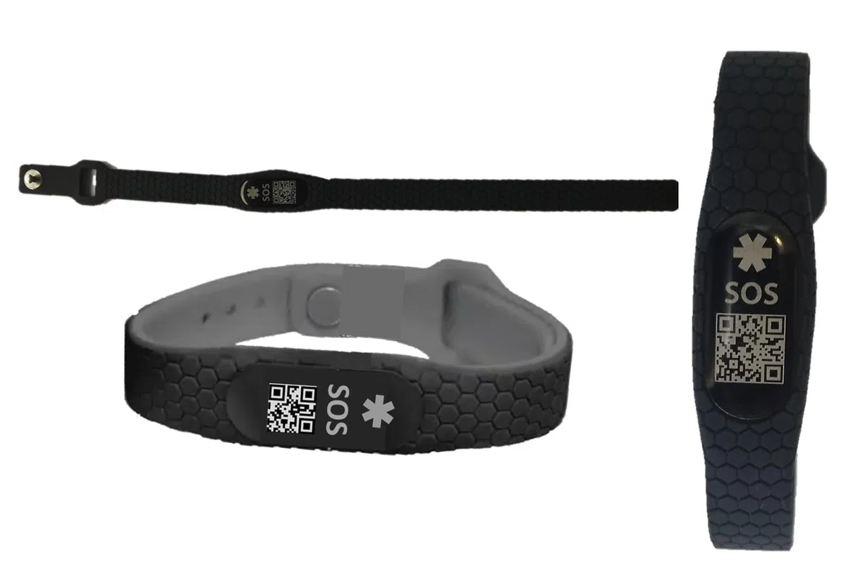 Pulsera Qr SOS Original, Fit, Myid, Fitness, Entrenamiento, Ejercicio físico, Deportes, para Emergencia, accidente o Asistencia médica, tu historial médico y contactos Familia para avisar.