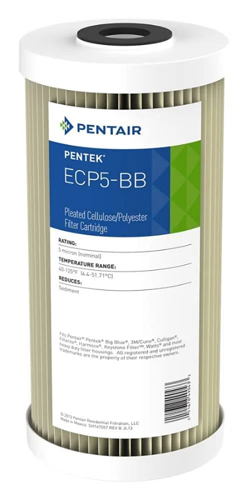 PENTAIR - Cartucho filtrante in poliestere - ECP5-10BB Big Blue - Reduce sedimentos - 9-3/4" x 4-1/2", 5 micras