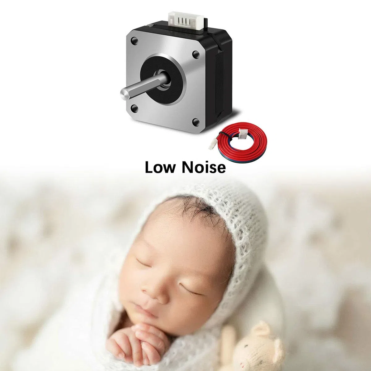 Nema 17 Motor paso a paso 42 x 23 mm Pancake Motor 1.5 A-3.8 V 2 fases 4 cables 1.8 grados con cable de 1 metro para motores de impresora 3D 3 unidades