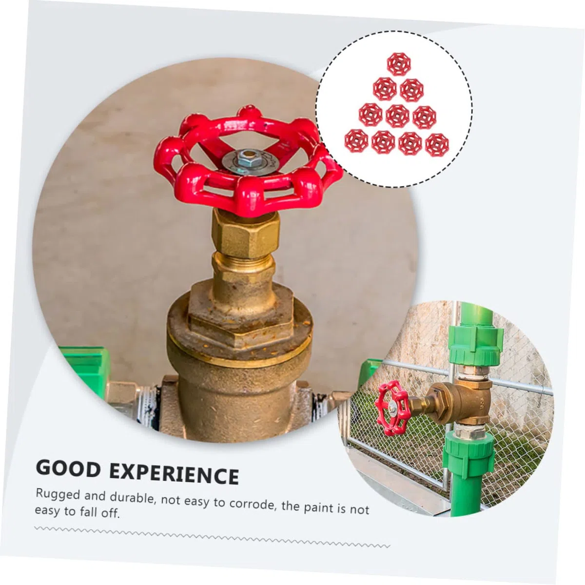 BESTonZON 10piezas Manija De Volante De Válvula De Cierre Rojo Orificio Para Gas y Agua Reemplazo De Manija De Compuerta Decorativa Exterior