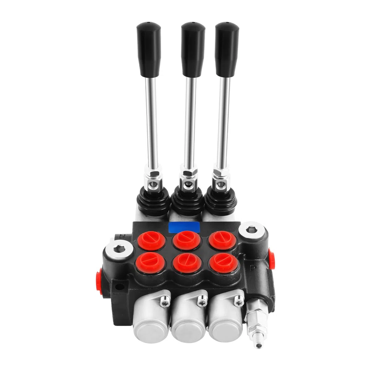 MINRS Válvula hidráulica, válvula de control manual, 3 velocidades, 3600 psi, 60 l/min, cilindro hidráulico de doble efecto, válvula de control direccional hidráulica para tractor, cargador, remolque