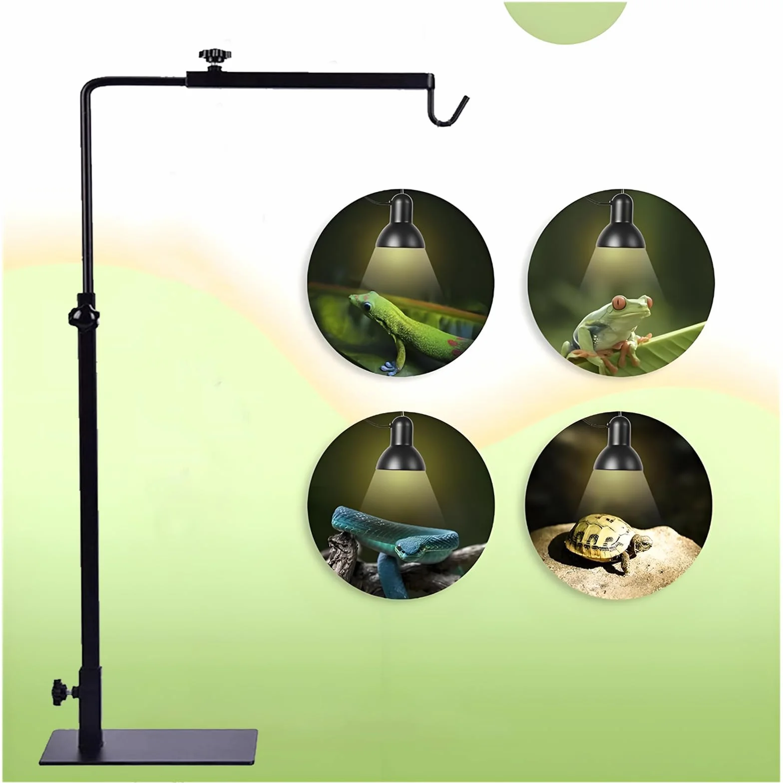 Soporte De Lámpara Reptil, Soporte De Lámpara De Calor Ajustable, Altura Ajustable 50-94 cm Ancho 25-45cm, Soporte De Lámpara De Luz De Aterrizaje, para Reptiles, Tortugas, Ciempiés, Araña