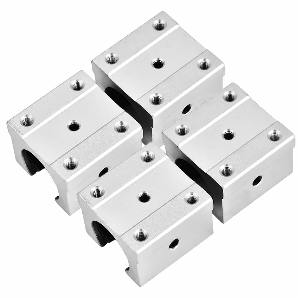 Rodamientos lineales de bolas 4 Uds SBR16UU bloque deslizante de cojinete de movimiento lineal abierto para CNC de aluminio de 16 mm
