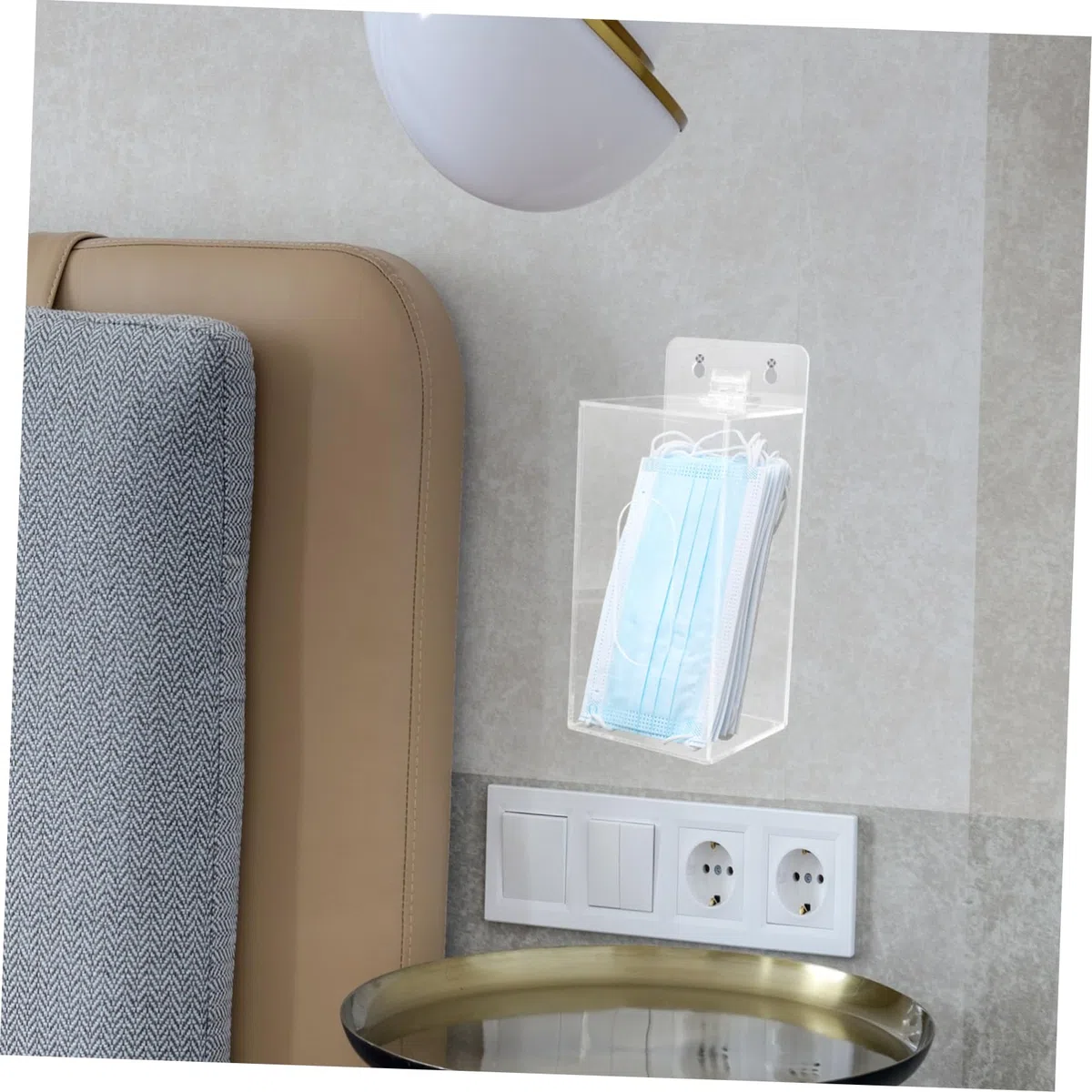 Mobestech Dispensador de guantes de pared transparente porta máscara y guantes, caja para dispensador de montaje en pared para laboratorios hospitales, oficinas, 9,45 x 4,02 x 3,74 in