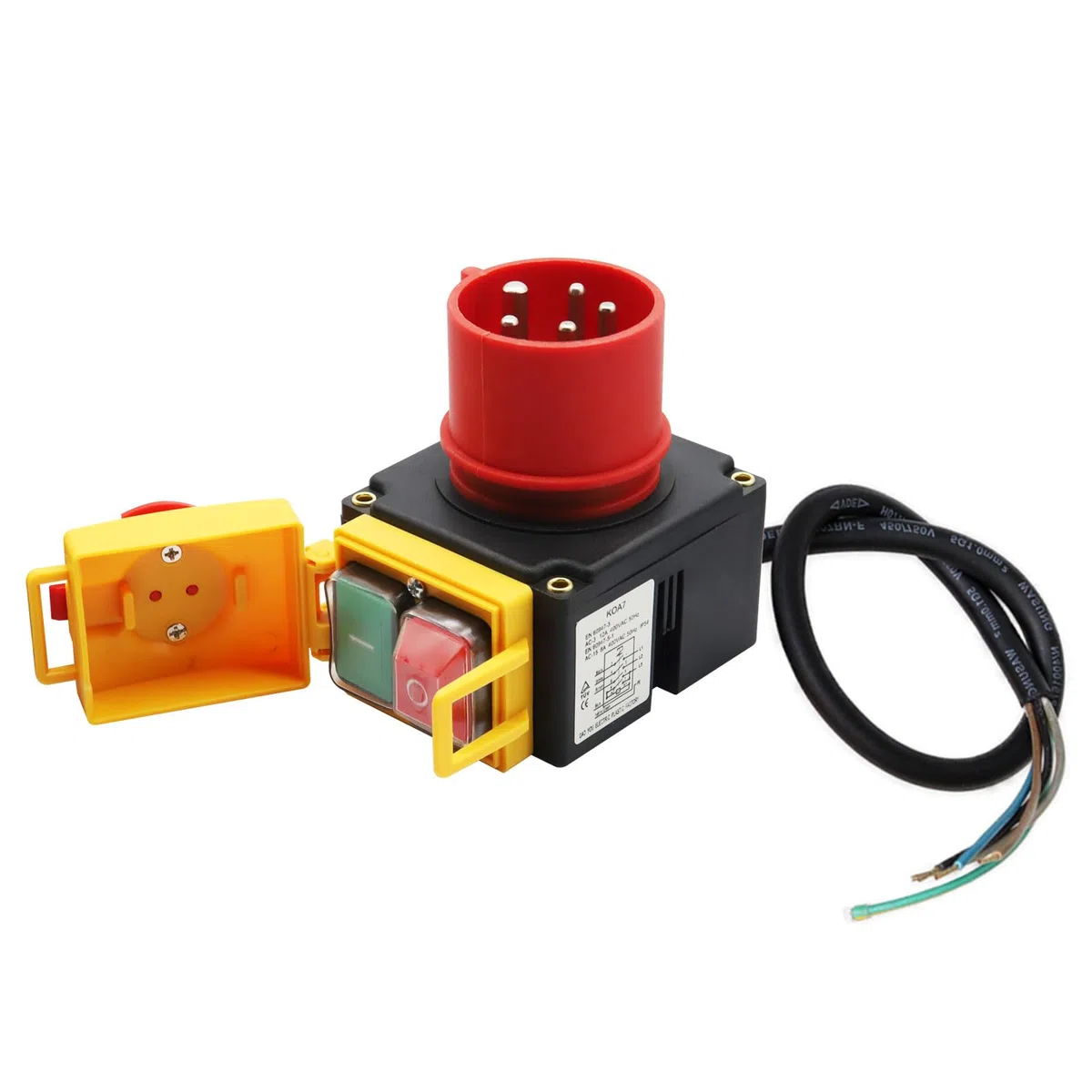 Interruptor de Máquina 400V Binghe 3 fases 400V Interruptor de Emergencia interruptor de seguridad con enchufe CEE/convertidor de fase/Cable, interrupto de voltaje cero, idéntico a KOA7