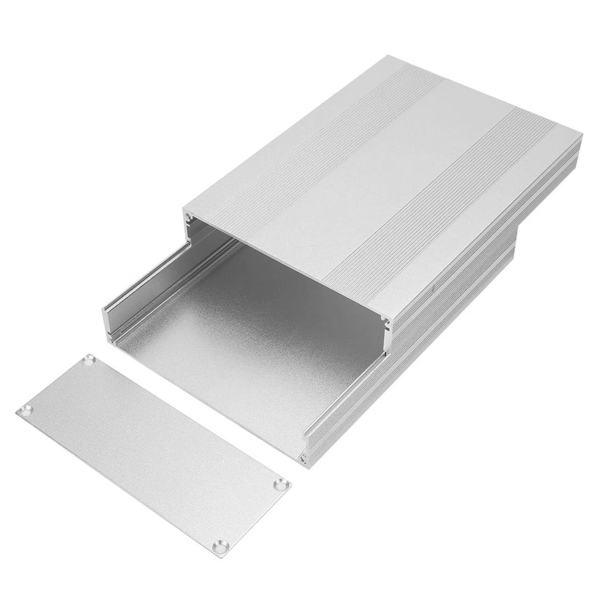 Tyenaza Caja de Proyecto de Aluminio, 54x145x200mm Caja de Proyectos Electrónicos, Caja de Placa de Circuito Impreso de Aluminio Plata Tipo Dividido Caja de Proyecto Electrónico DIY, para Proyecto