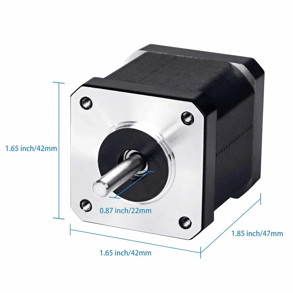 5Pcs Nema 17 Motor Paso A Paso, Stepper Motor 1.7A 0.59Nm (83.6oz.in) 48mm con 1m 4-Pin Cable + 5Pcs Nema 17 Soporte De Montajepara Impresora 3D Hobby CNC