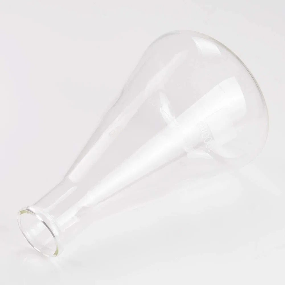 Labasics Matraces Erlenmeyer en Boca Estrecha, Erlenmeyer Flask Matraz de Cristal de Borosilicato con Borde Resistente - 1L