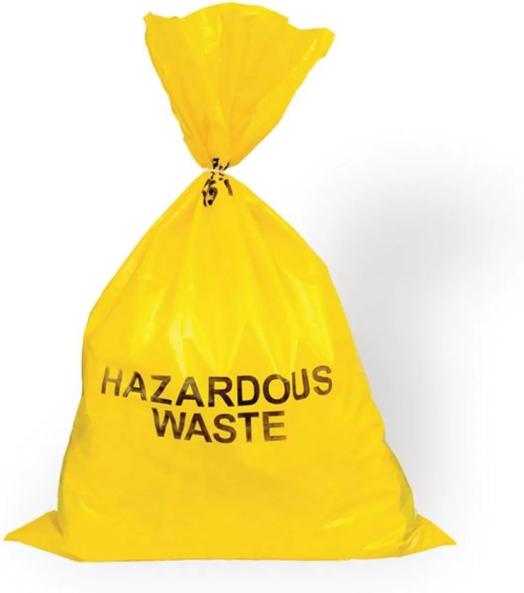 Brockly Tech - Bolsas de basura clínicas amarillas, 711 x 990 mm, paquete de 50 unidades | Bolsas de eliminación de residuos peligrosos con tira adhesiva | Bolsas de basura médicas y sanitarias (2