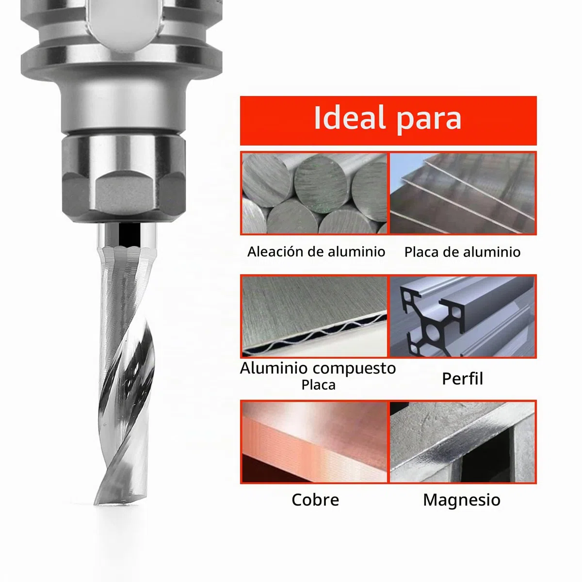 EU_HOZLY - Cortadores de fresado de aluminio para herramientas CNC (5 unidades, 3,175 x 12 mm)
