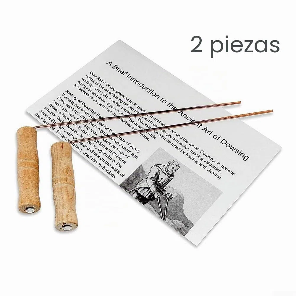 2 varillas de cobre puro 99.9%, varillas de radiestesia de cobre, varillas de radiestesia de cobre, herramienta de rotación de varilla de radiestesia de cobre para herramienta de adivinación con asas